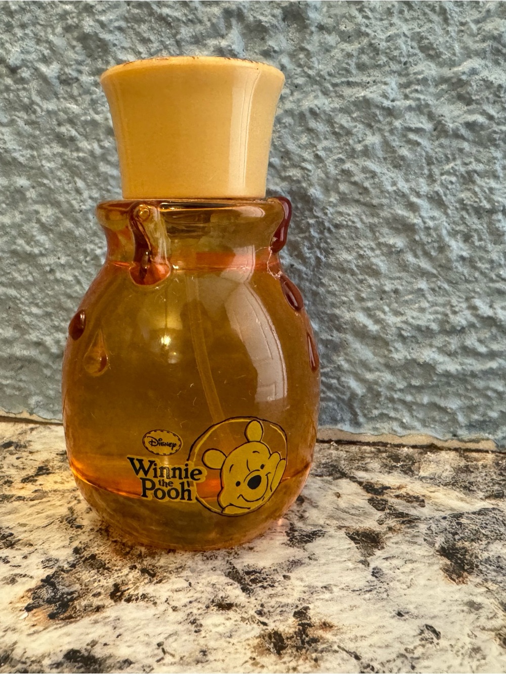 Disney Winnie the Pooh Amber Glass Jar with Yellow Top
